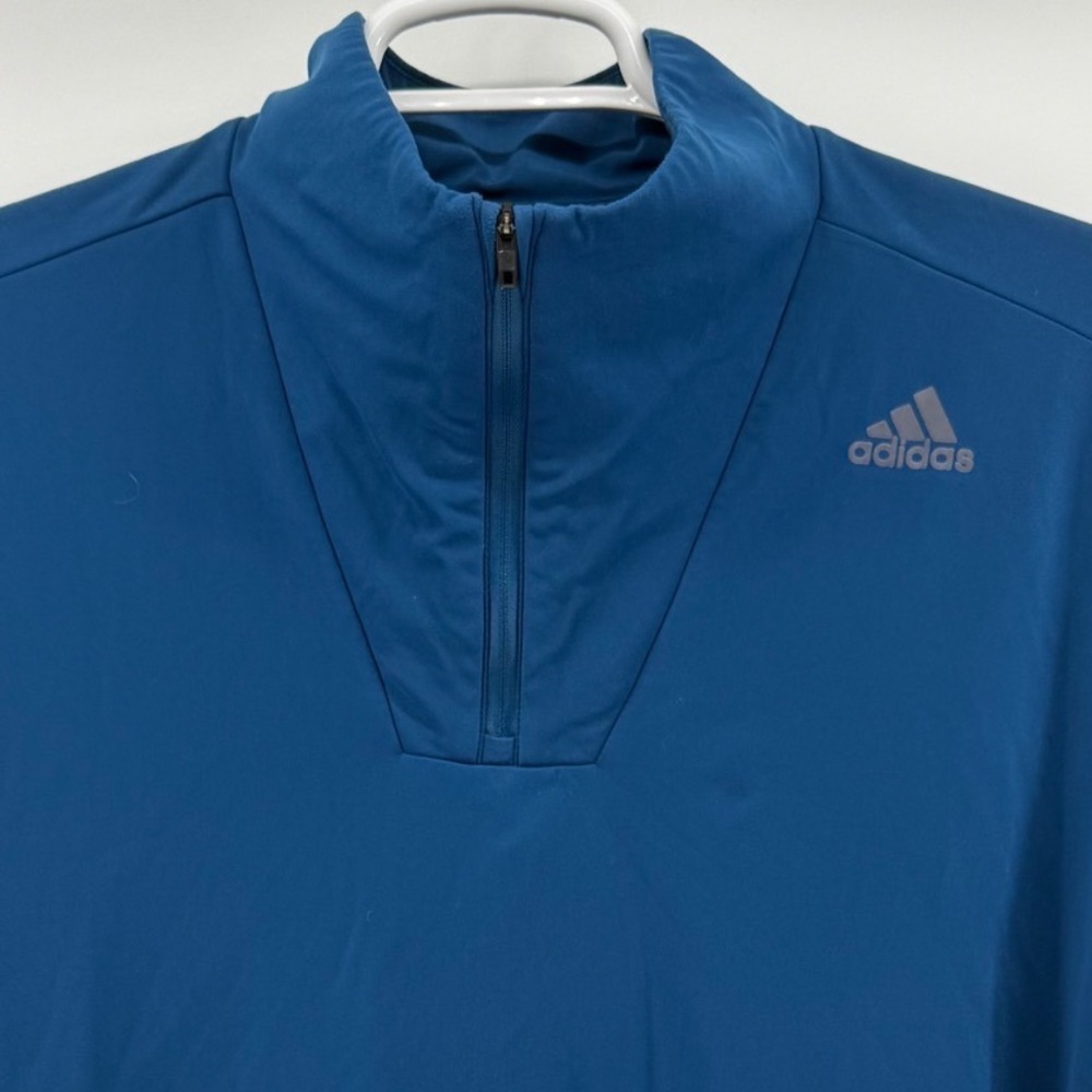 Adidas Running Climalite Quarter Zip Pullover Blue Thumbholes Mens Large
